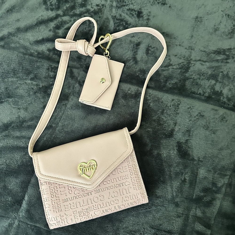 Juicy Couture Flat Wallet Crossbody And Card Case Boxed Gift Set Key Ring